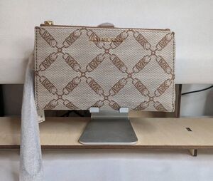 Michael Kors Jet Set Double Zip Wristlet/Wallet- Natural/Luggage (Brown) NWT
